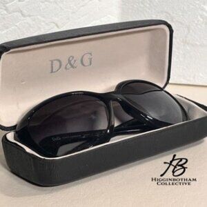NEW DOLCE & GABBANA D&G 8063 501/8G GLOSSY BLACK 60-15-135 SUNGLASSES 3N W/ CASE